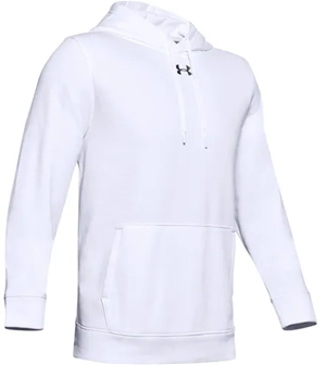 Under Armour Hustle Fleece Hoodie in White Image