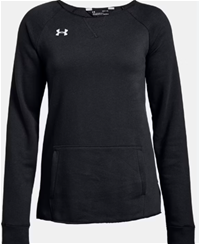 Under Armour Womens Hustle Fleece Crew in Black