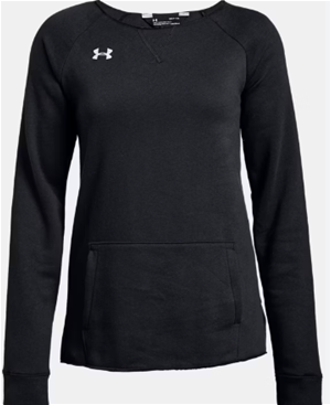 Under Armour Womens Hustle Fleece Crew in Black Image