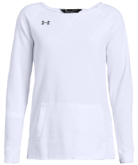 Under Armour Womens Hustle Fleece Crew in White